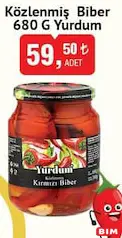 YURDUM KÖZLENMİŞ BİBER 680 G YURDUM KÖZLENMİŞ BİBER 680 G